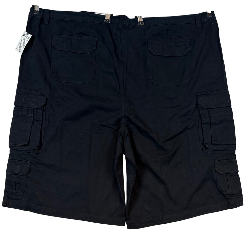 NWT KingSize Mens Black Cotton Cargo Shorts •56• Multi Pocket Utility Workwear